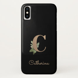 Capa Para iPhone Da Case-Mate Elegante Monograma Botânico Letra Dourada C