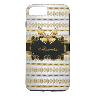 Capa Para iPhone Da Case-Mate Elegante Ouro Preto Branco Jóia Listra Borboleta