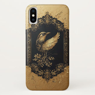 Capa Para iPhone Da Case-Mate Elegante Pássaro Dourado em Moldura Antiga Ornamen