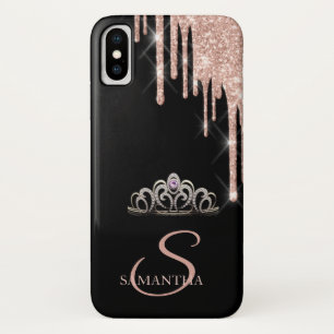 Capa Para iPhone Da Case-Mate Elegante Tiara Rosa Dourado com Pingos de Brilho