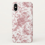 Capa Para iPhone Da Case-Mate Elegante Vintage Francês Gravado Floral Toile-Pink<br><div class="desc">Padrão elegante,  ornamentado,  cor-de-rosa e branco vintage toile de jouy,  com flores exóticas,  vinhas e folhagem interligadas com terras e cestos de rosas. Este padrão foi adaptado de um fragmento histórico têxtil francês cerca de 1910 na coleção Smithsonian. O padrão é de alta resolução,  mas não pode ser marcado.</div>