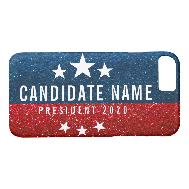Capa Para iPhone, Case-Mate Eleição Presidencial do Red White e do Blue Glitte (Verso (Horizontal))