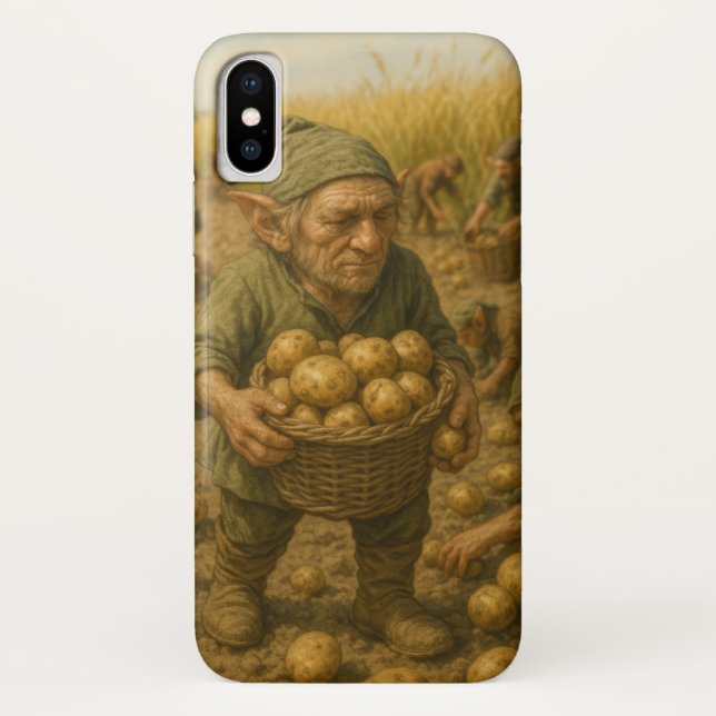 Capa Para iPhone, Case-Mate Elfo na colheita de batata (Verso)