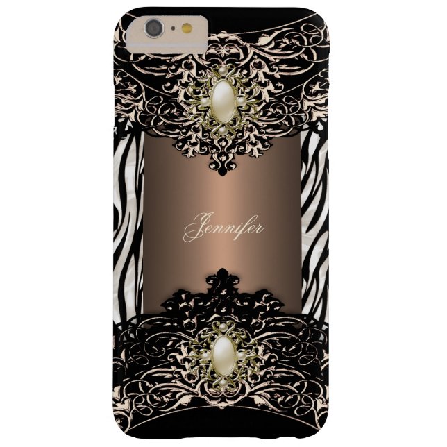 Capa Para iPhone, Case-Mate Elite Café Zebra Black Pearl 3 (Verso)