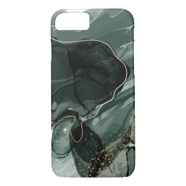 Capa Para iPhone, Case-Mate Emerald Green e Dourado Marble, Fundo Marble (Verso)