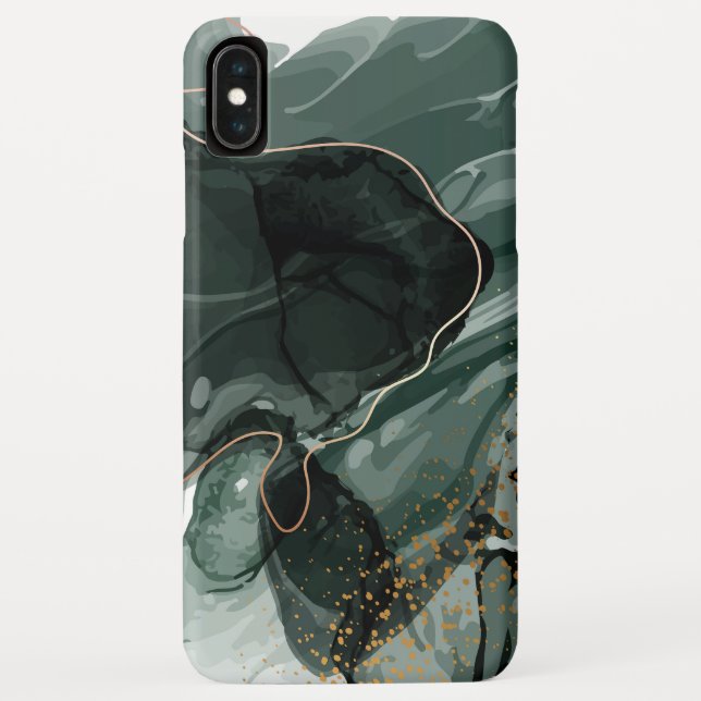 Capa Para iPhone, Case-Mate Emerald Green e Dourado Marble, Fundo Marble (Verso)