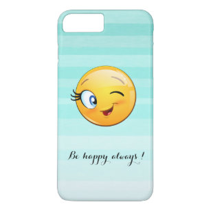 Capa iPhone 8 Plus/7 Plus Emoji Vencendo Adorável Seja feliz sempre
