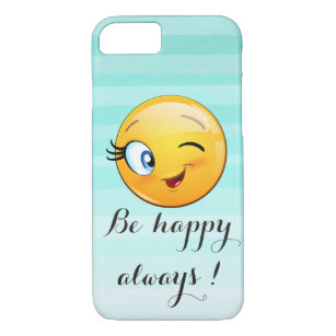 Capa iPhone 8/ 7 Emoji Vencendo Adorável Seja feliz sempre