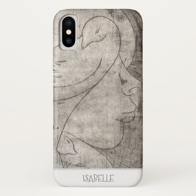 Capa Para iPhone, Case-Mate Encantando Impressão Negra e Branca: Menina Entre (Verso)