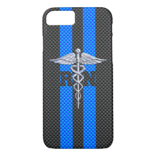 Capa iPhone 8/ 7 Enfermeiro Registrado RN Silver Caduceus
