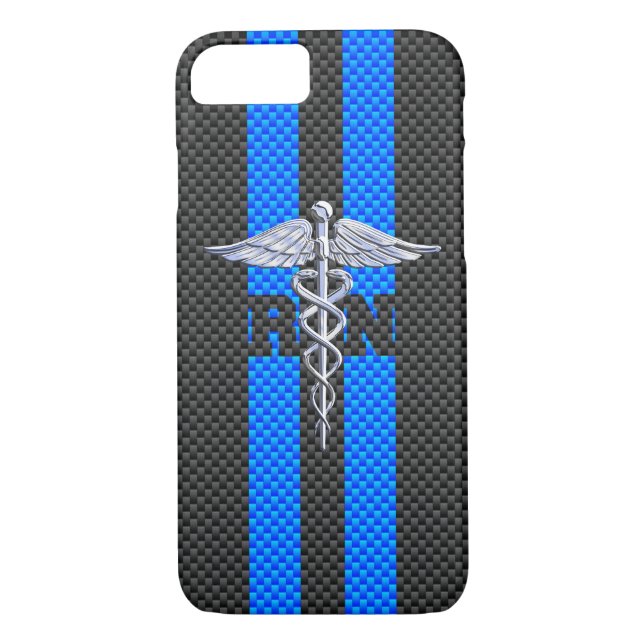 Capa Para iPhone, Case-Mate Enfermeiro Registrado RN Silver Caduceus (Verso)