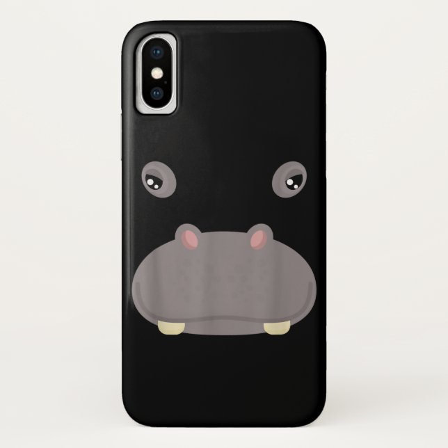 Capa Para iPhone, Case-Mate Engraçado Cara de Animal Bonito com Hippo Figurume (Verso)