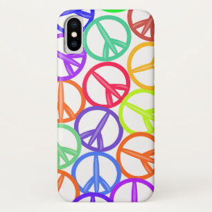 Capa Para iPhone X Epic Multicolor Groovy Peace sinaliza bom padrão