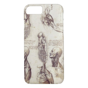 Capa iPhone 8/ 7 Esboços médicos de Leonardo da Vinci, partes do