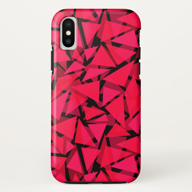 Capa Para iPhone, Case-Mate escarlate brilhante vermelho, geométrico, abstrato (Verso)