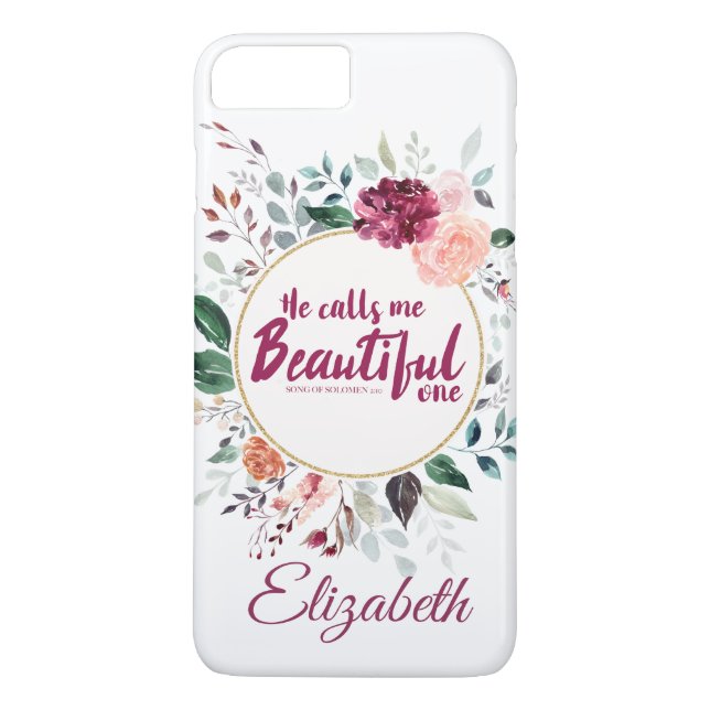 Capa Para iPhone, Case-Mate Escritura Personalizada Floral de Aquarela (Verso)