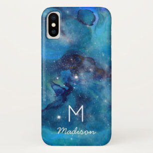 Capa Para iPhone Da Case-Mate Espaço Azul Moderno da Galáxia e Estrelas Nome do 