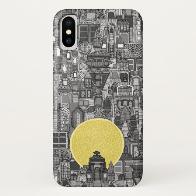 Capa Para iPhone, Case-Mate espaço cidade sol bw (Verso)