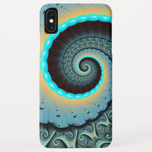 Capa Para iPhone Da Case-Mate Espiral de Arte Fractal Laranja abstrato azul Turq