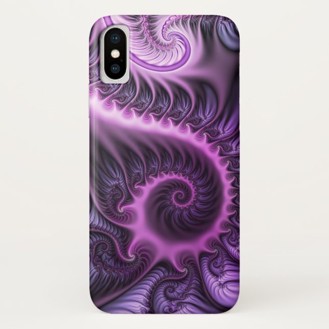 Capa Para iPhone, Case-Mate Espiral De Arte Fractal, Roxal, Rosa-Legal, vívida (Verso)
