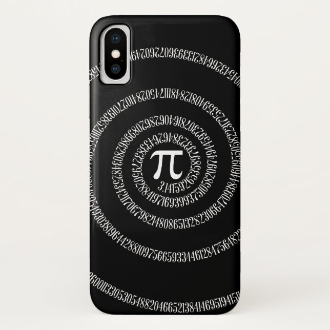 Capa Para iPhone, Case-Mate Espiral para Dígitos Pi em Preto (Verso)