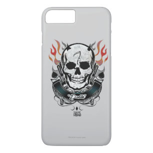 Capa iPhone 8 Plus/7 Plus Esquadrão Suicida   Diablo Skull & Flames Tattoo A