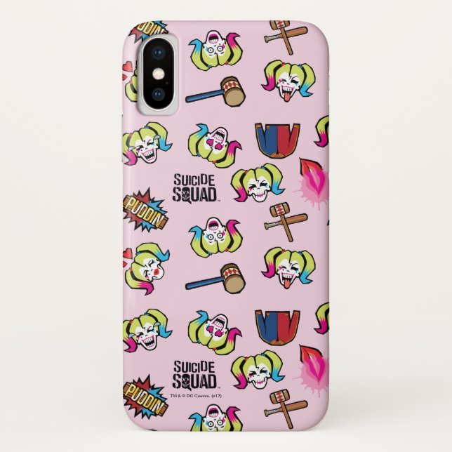 Capa Para iPhone, Case-Mate Esquadrão Suicida | Harley Quinn Emoji Pattern (Verso)