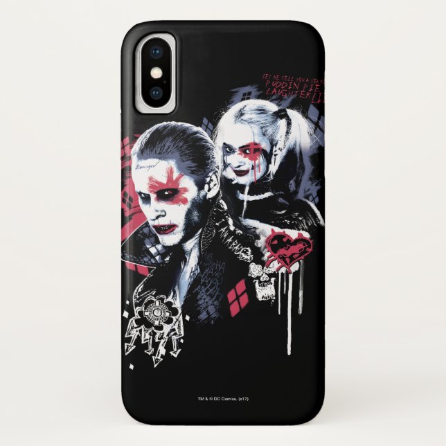 Capa Para iPhone, Case-Mate Esquadrão Suicida | Joker & Harley Painted Grafite (Verso)