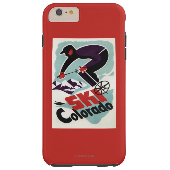 Capa Para iPhone, Case-Mate Esquiador preto e roxo vestido (Verso)