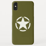 Capa Para iPhone XS Max Estêncil estelar clássico em Khaki Green<br><div class="desc">Para uma ocasião especial, um presente de última hora; este costume desenhado em estrela khaki como decoração em uma bela ideia de presente é certamente uma impressão casual ou formal de sotaque em, ou fora dos caminhos vencidos. Use o link "Perguntar a este Designer" para entrar em contato conosco com...</div>