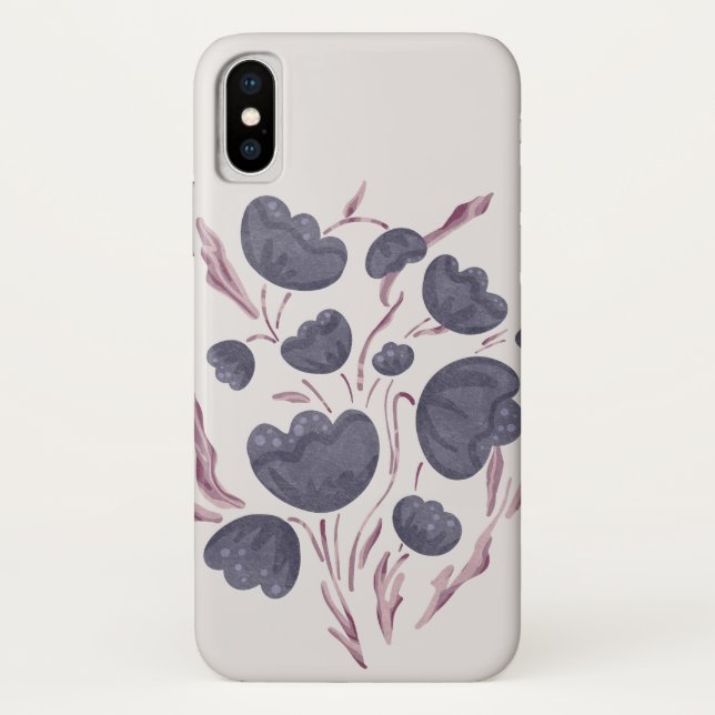 Capa Para iPhone, Case-Mate Estética da Flor Roxa Escura (Verso)