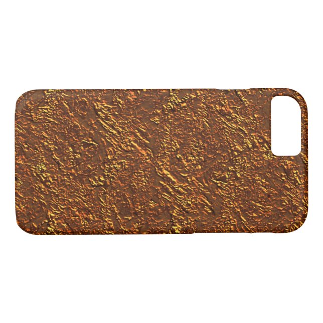 Capa Para iPhone, Case-Mate Estilo alvenaria rústica marrom e tom dourado (Verso (Horizontal))
