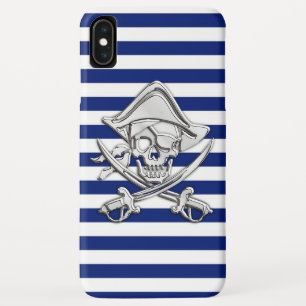 Capa Para iPhone Da Case-Mate Estilo Cromo Pirata em faixas náuticas