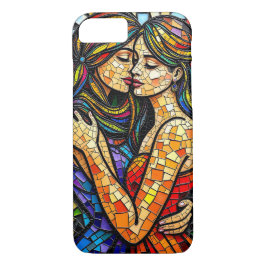 Capa iPhone 8/ 7 Estilo de Azulejo Mosaico Arte Romântica Ai