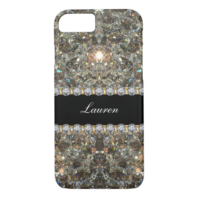 Capa Para iPhone, Case-Mate Estilo de Bling do monograma (Verso)