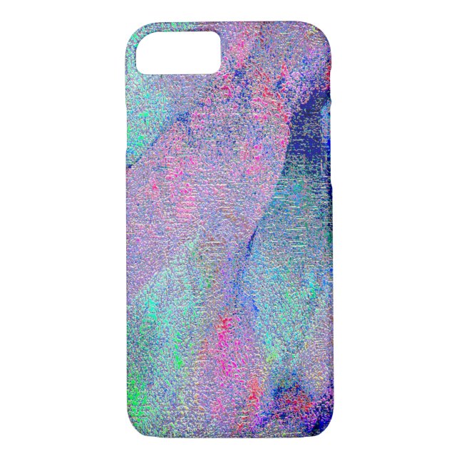 Capa Para iPhone, Case-Mate Estilo de couro rugoso com tinta vestida, tons azu (Verso)