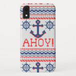 Capa Para iPhone Da Case-Mate Estilo de Jumper de Natal para o tricô Náutico AHO<br><div class="desc">Esta alegre expressão náutica festiva no design de estilos de moda do Sweater Knit de Natal Feio. Um presente de excelente período de férias para vestir ou compartilhar. Uma declaração que certamente impressiona em ocasiões formais e casuais. Um presente de excelente último minuto para você ou para alguém especial na...</div>