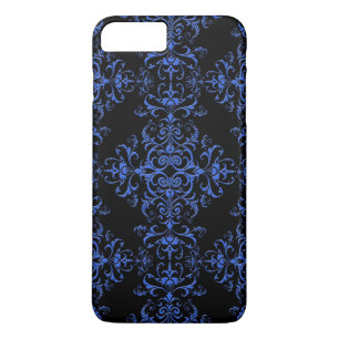 Capa iPhone 8 Plus/7 Plus Estilo de Vintage Elegante - Azul - Preto