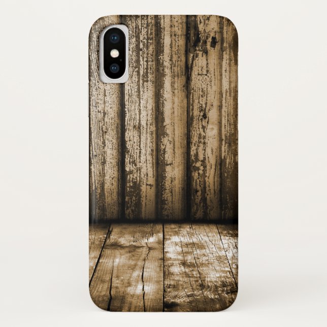 Capa Para iPhone, Case-Mate Estilo Grunge Moderno Tábuas de Madeira 2D Effect (Verso)