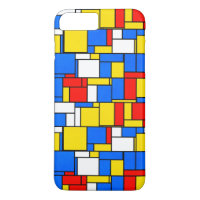 Estilo Inspirado Mondrian Padrão Amarelo Vermelho 