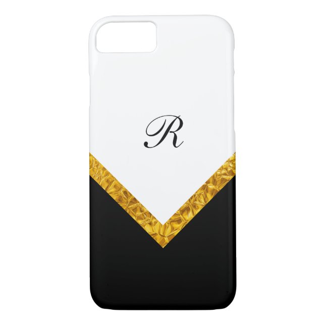Capa Para iPhone, Case-Mate Estilo moderno elegante do monograma (Verso)