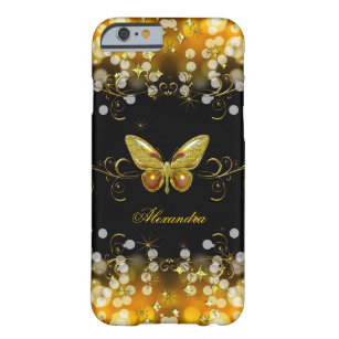 Capa Barely There Para iPhone 6 Estimuladores de borboletas Douradas exóticas