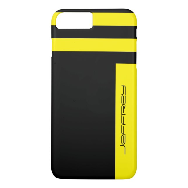 Capa Para iPhone, Case-Mate Estirpe Minimalista Amarelo e Preto Moderno, Nome (Verso)