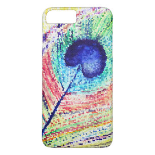 Capa iPhone 8 Plus/7 Plus Estojo de pena de pavão