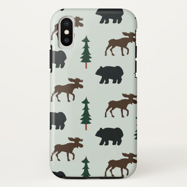 Capa Para iPhone, Case-Mate Estojo de telefone rústico de animais da floresta  (Verso)