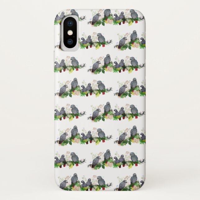 Capa Para iPhone, Case-Mate Estojo para iPhone X Festa de Papagaio Cinzento Af (Verso)