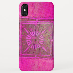 Capa Para iPhone XS Max ESTRELA DA MANHÃ, rosa, preto, monograma fúcsia