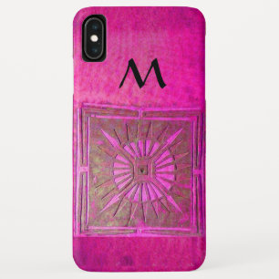 Capa Para iPhone Da Case-Mate ESTRELA DE MANHÃ, Rosa, Monograma Preto de Fuchsia