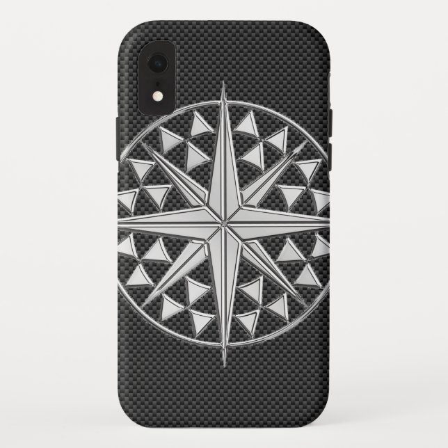 Capa Para iPhone, Case-Mate Estrela Náutica Chrome em Fibra de Carbono (Verso)