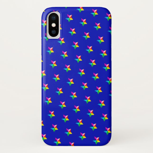 Capa Para iPhone, Case-Mate estrelas arco-íris em azul (Verso)